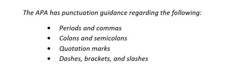 An example of a list introduced with a colon at the end of a full sentence, as per APA guidelines.